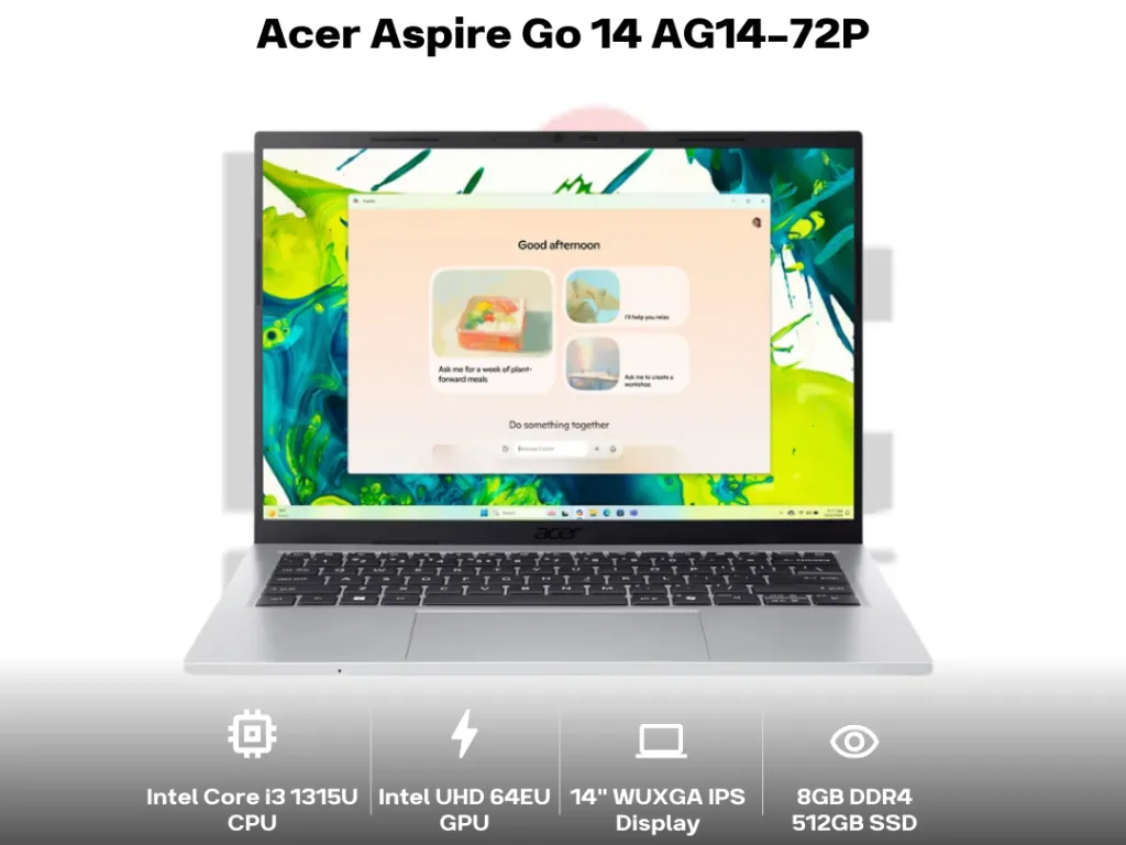 Acer Aspire Go 14 AG14-72P Core i3 1315U 8GB 512GB 14" WUXGA IPS | iklanova.com