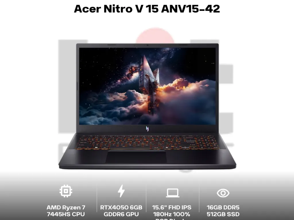 Acer Nitro V 15 ANV15-42 Ryzen 7 7445HS RTX4050 16GB 512GB 15.6" FHD IPS 180Hz | iklanova.com