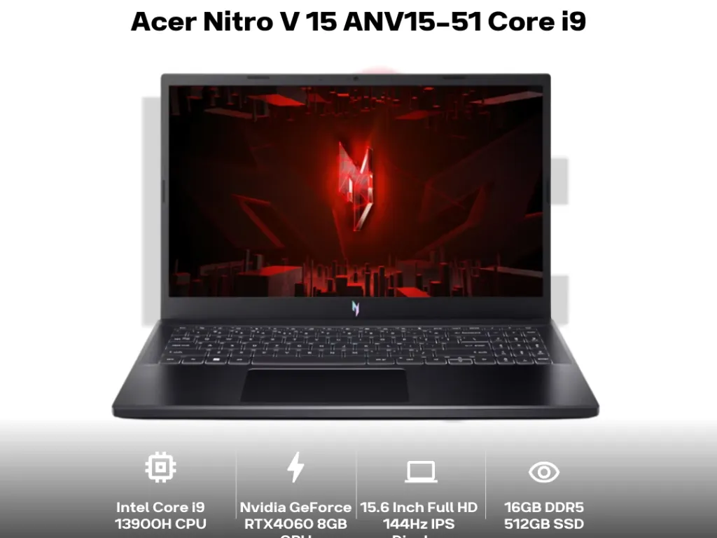 Acer Nitro V 15 ANV15-51 Core i9 13900H RTX4060 16GB 512GB 15.6 Inch Full HD IPS 144Hz | iklanova.com