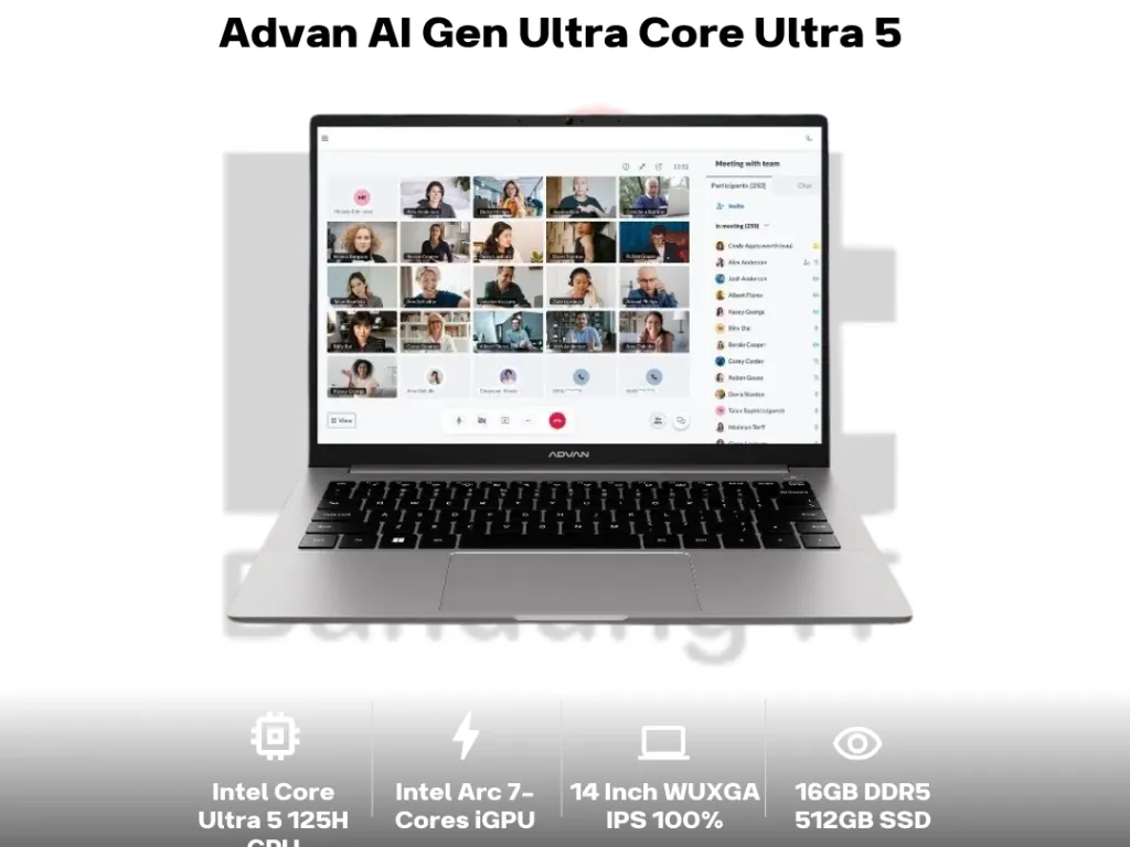 Advan AI Gen Ultra Core Ultra 5 125H 16GB 512GB 14 Inch WUXGA IPS 100% sRGB | iklanova.com