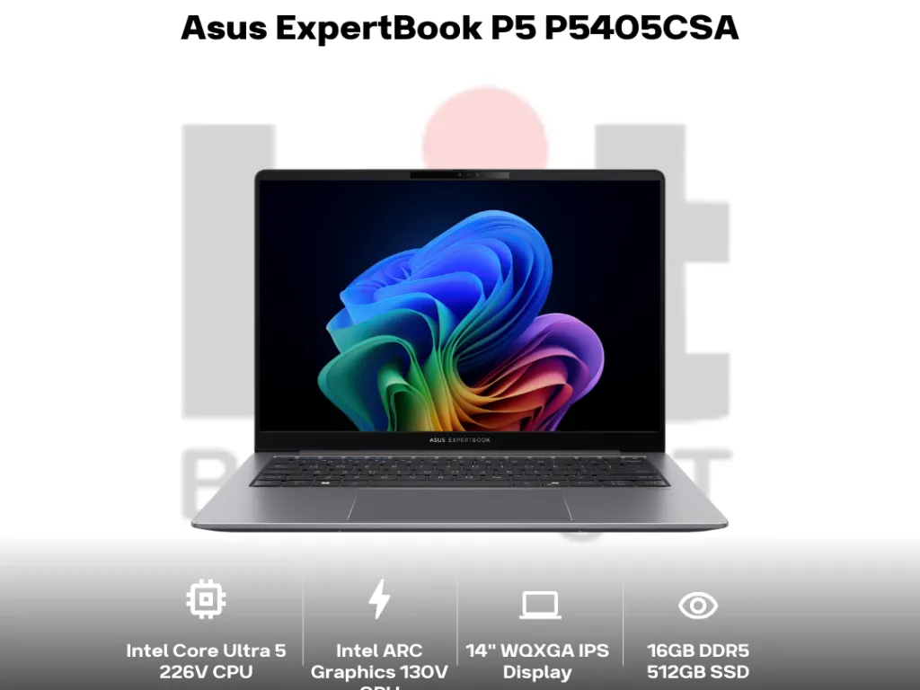 Asus ExpertBook P5 P5405CSA Core Ultra 5 226V 16GB 512GB 14" WQXGA IPS Anti-glare 100% sRGB | iklanova.com