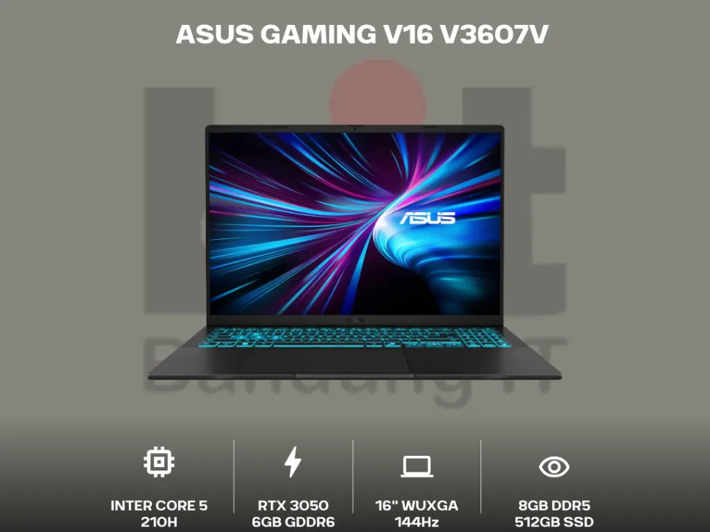 Asus Gaming V16 V3607VJ Core 5 210H RTX3050 8GB 512GB 16" WUXGA IPS 144Hz | iklanova.com