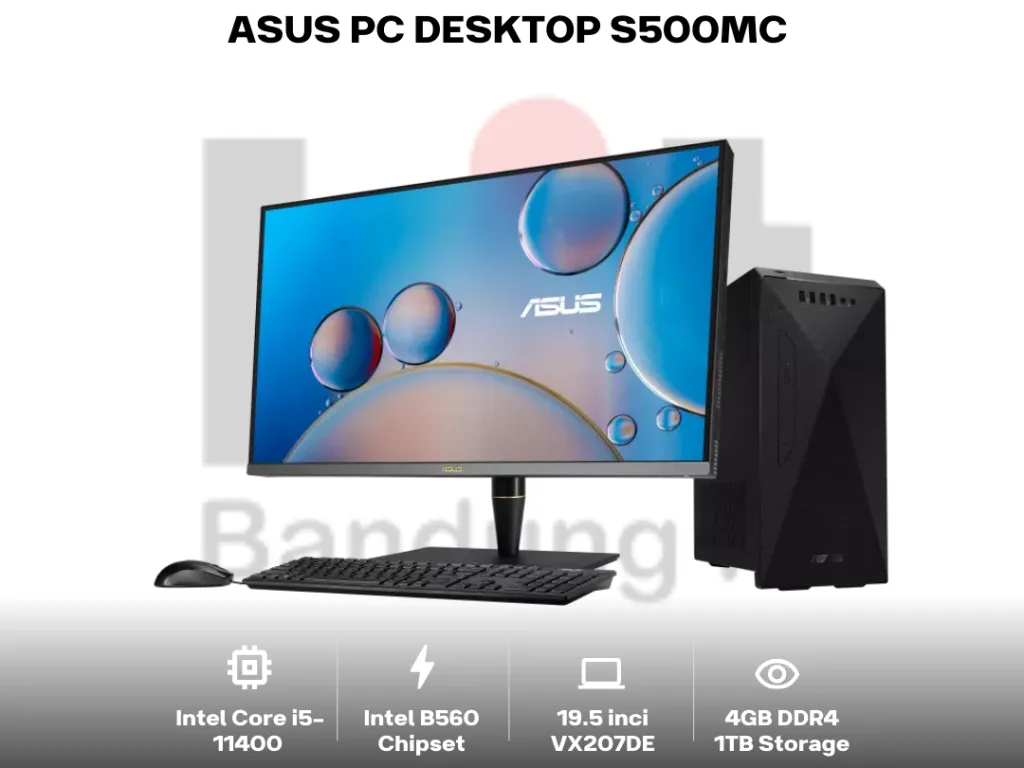 ASUS PC DESKTOP S500MC-541000003W 4Gb DDR4 1TB i5 11400 | iklanova.com