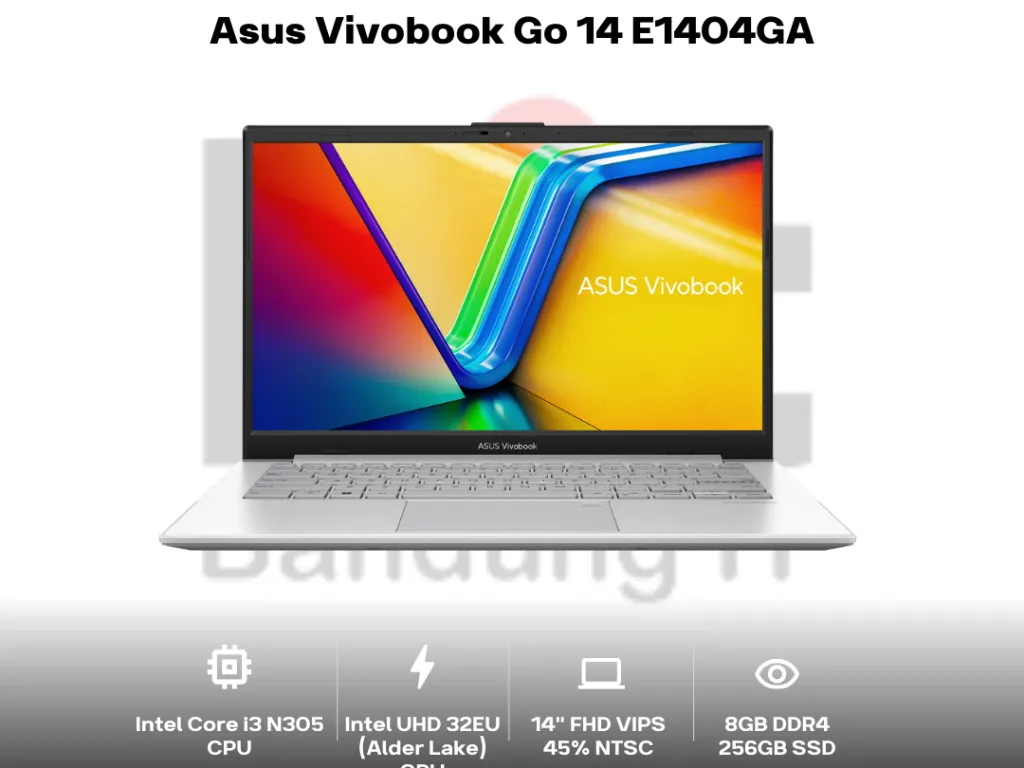 Asus Vivobook Go 14 E1404GA Core i3 N305 8GB 256GB 14" FHD VIPS 45% NTSC Backlit Chiclet Keyboard | iklanova.com