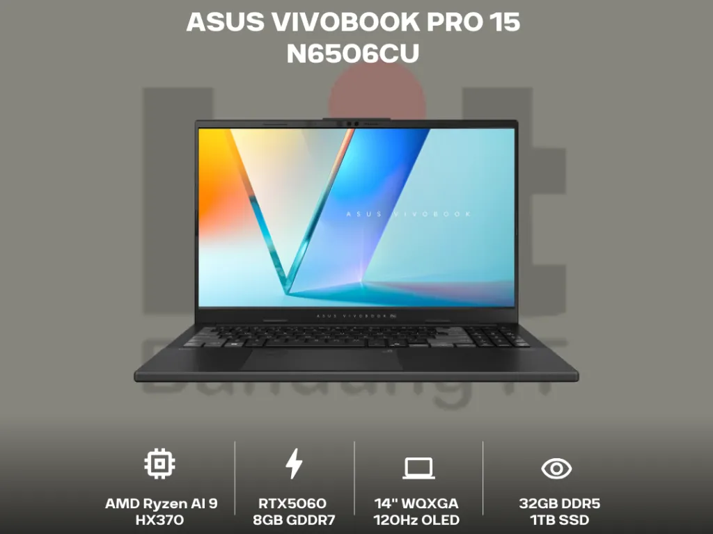 Asus Vivobook Pro 15 N6506CU Core Ultra 9 285H RTX4050 24Gb 1Tb 15.6" 3K OLED 120Hz | iklanova.com