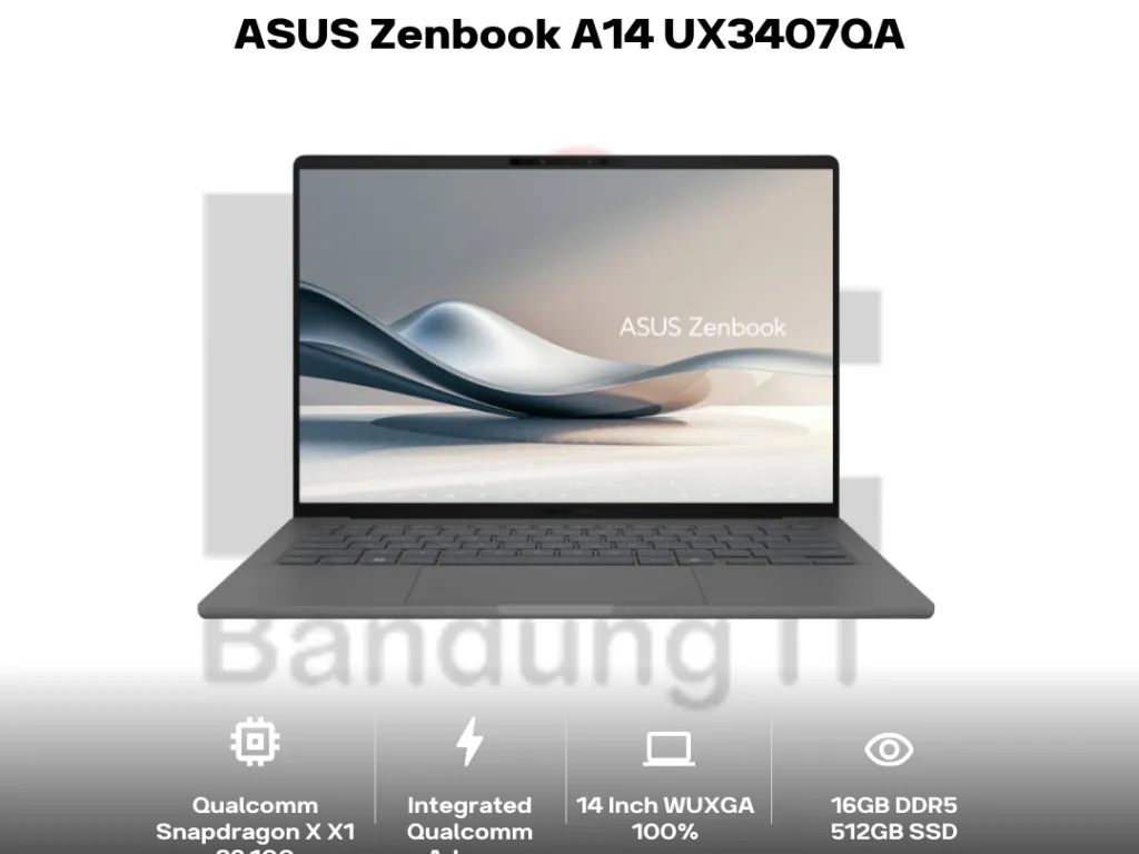 ASUS Zenbook A14 UX3407QA Snapdragon X X126100 16GB 512GB 14 Inch WUXGA IPS 100% sRGB | iklanova.com