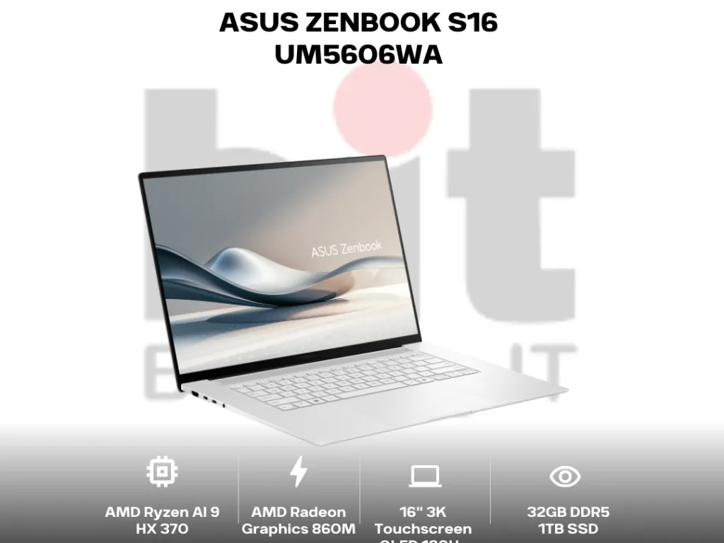 Asus Zenbook S16 UM5606WA Ryzen AI 9 HX 370 32Gb 1Tb 16" 3K Touchscreen OLED 120Hz 100 DCI-P3 Copilot PC | iklanova.com