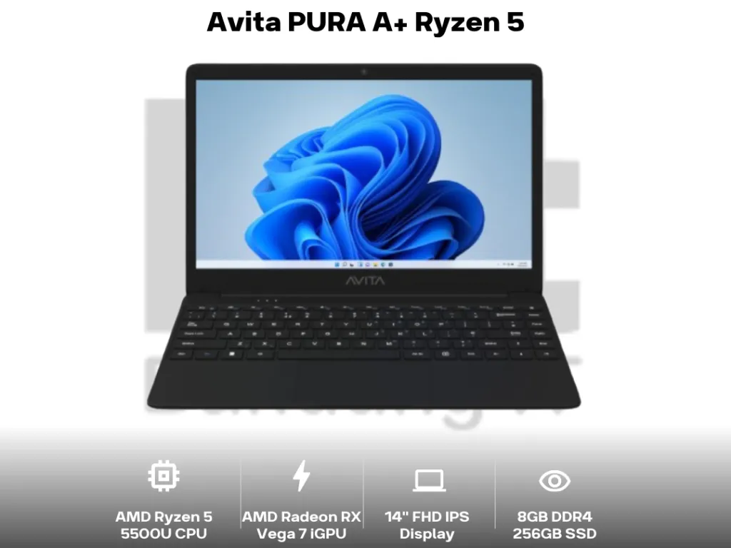 Avita PURA A+ Ryzen 5 5500U 8GB 512GB 14" Full HD IPS Panel | iklanova.com