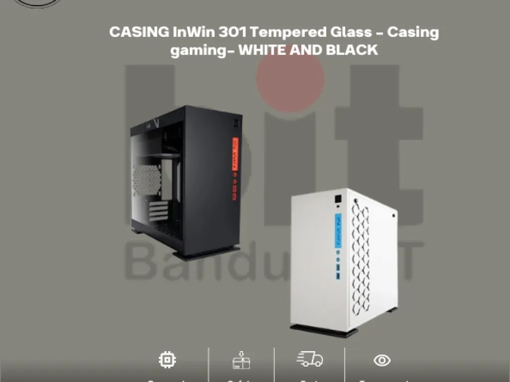 CASING InWin 301 Tempered Glass - Casing gaming- WHITE AND BLACK | iklanova.com