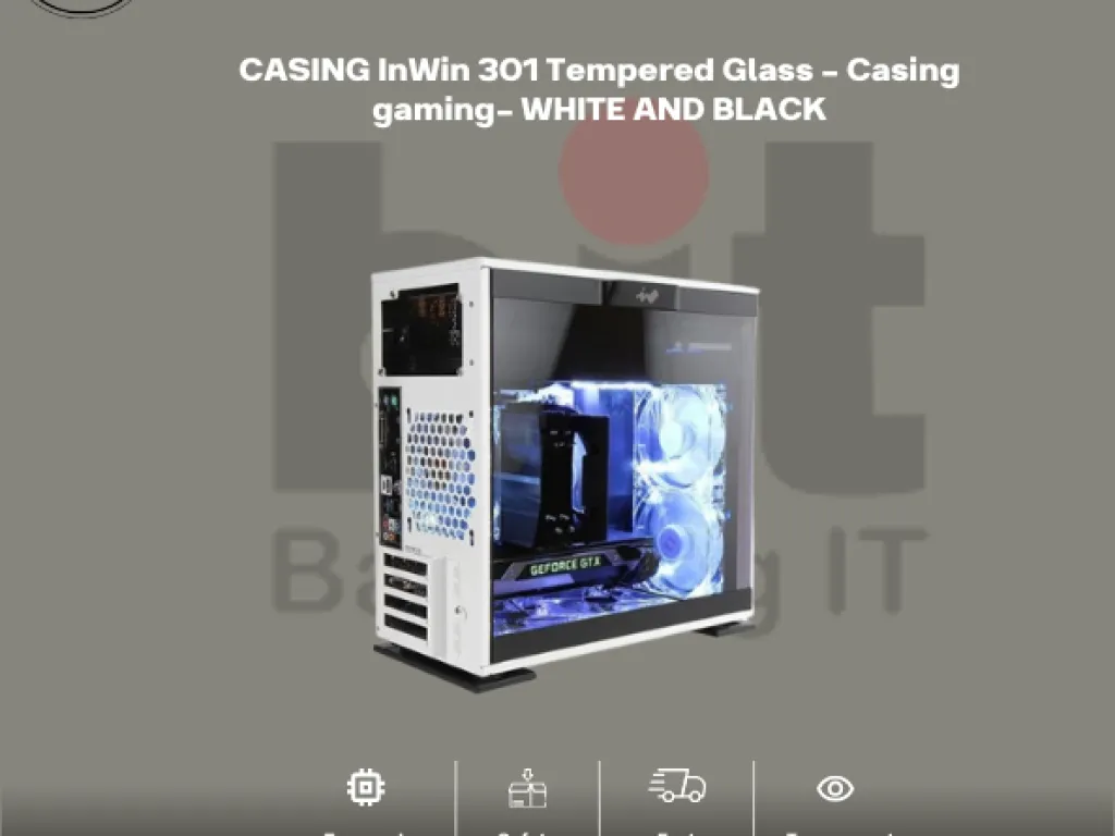CASING InWin 301 Tempered Glass - Casing gaming- WHITE AND BLACK | iklanova.com