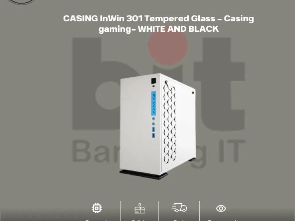 CASING InWin 301 Tempered Glass - Casing gaming- WHITE AND BLACK | iklanova.com