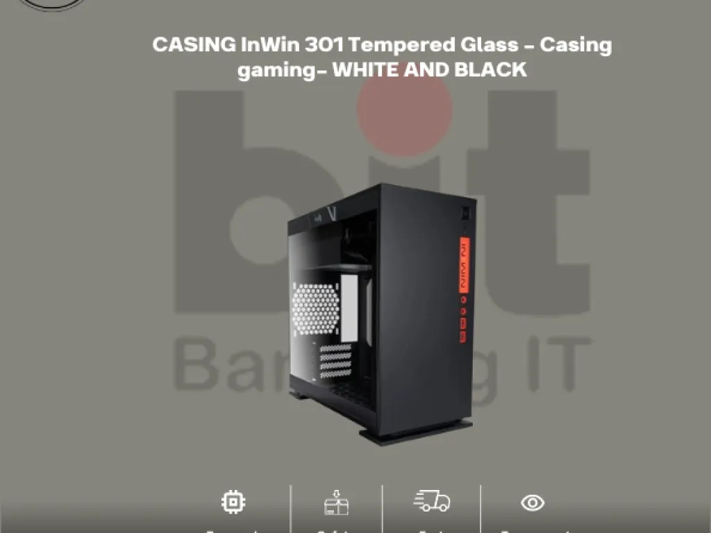 CASING InWin 301 Tempered Glass - Casing gaming- WHITE AND BLACK | iklanova.com