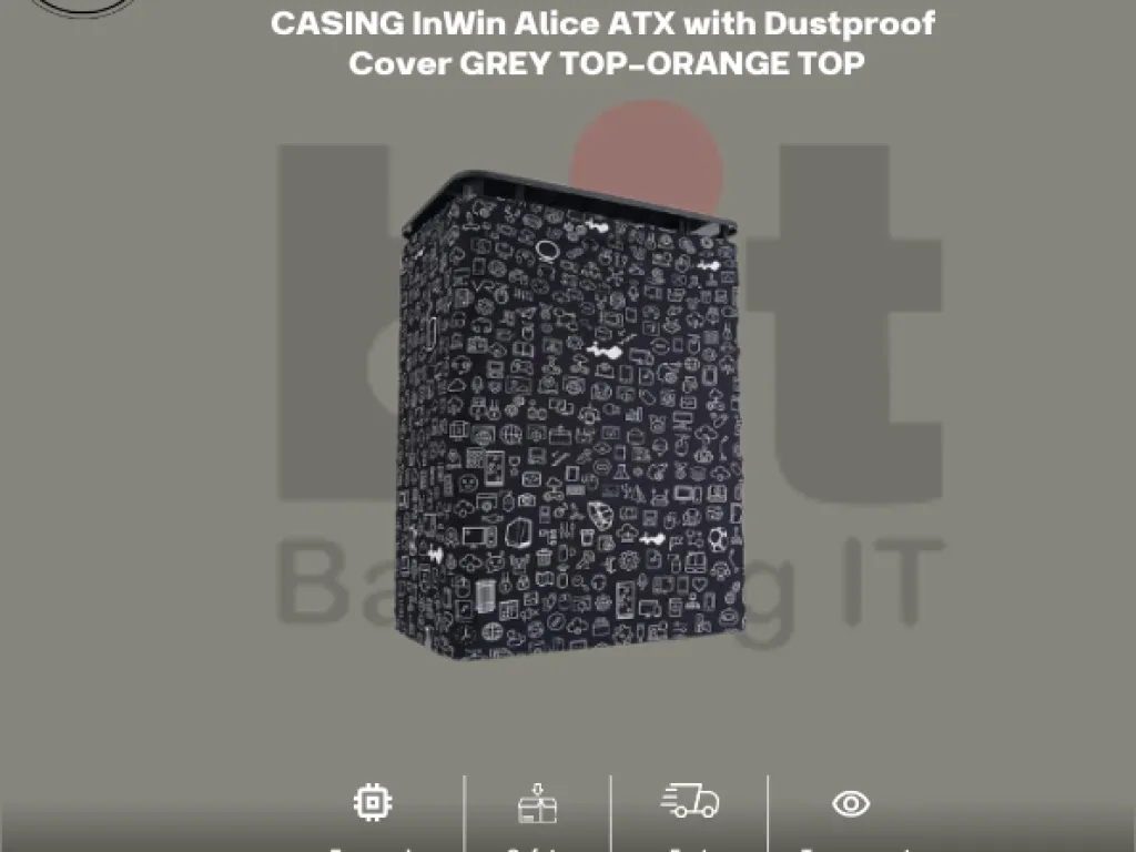 CASING InWin Alice ATX with Dustproof Cover GREY TOP-ORANGE TOP | iklanova.com