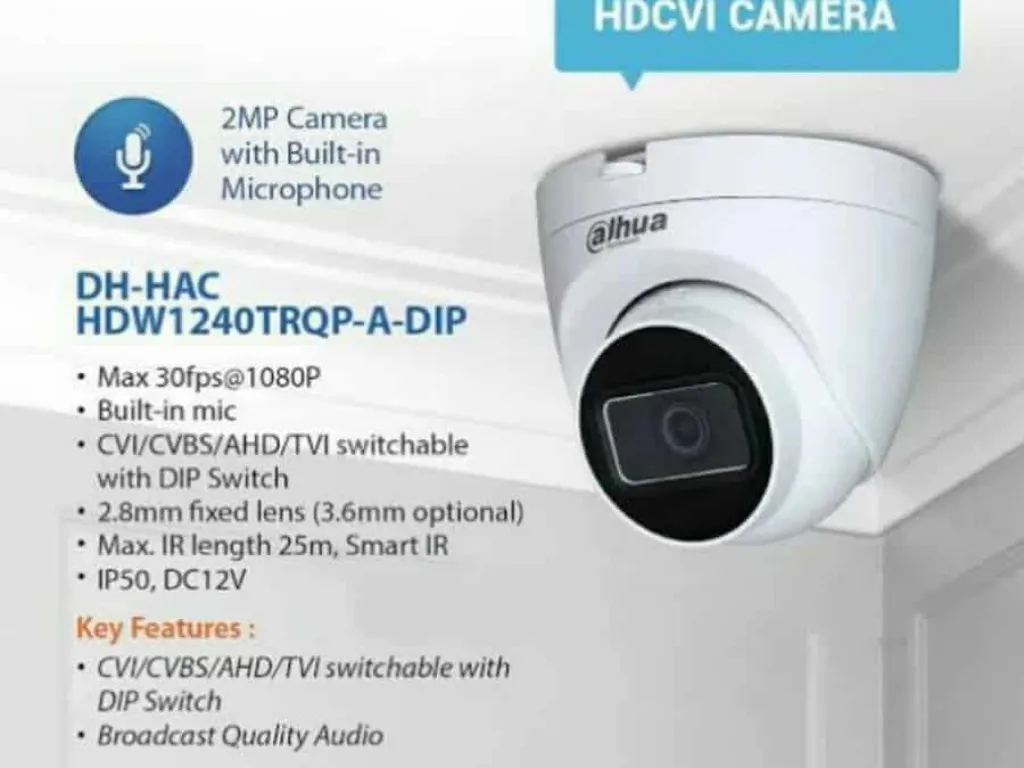 DAHUA  CAMERA + AUDIO 1080P HAC-HDW1240TRQP-A / ORIGINAL 3 TAHUN | iklanova.com