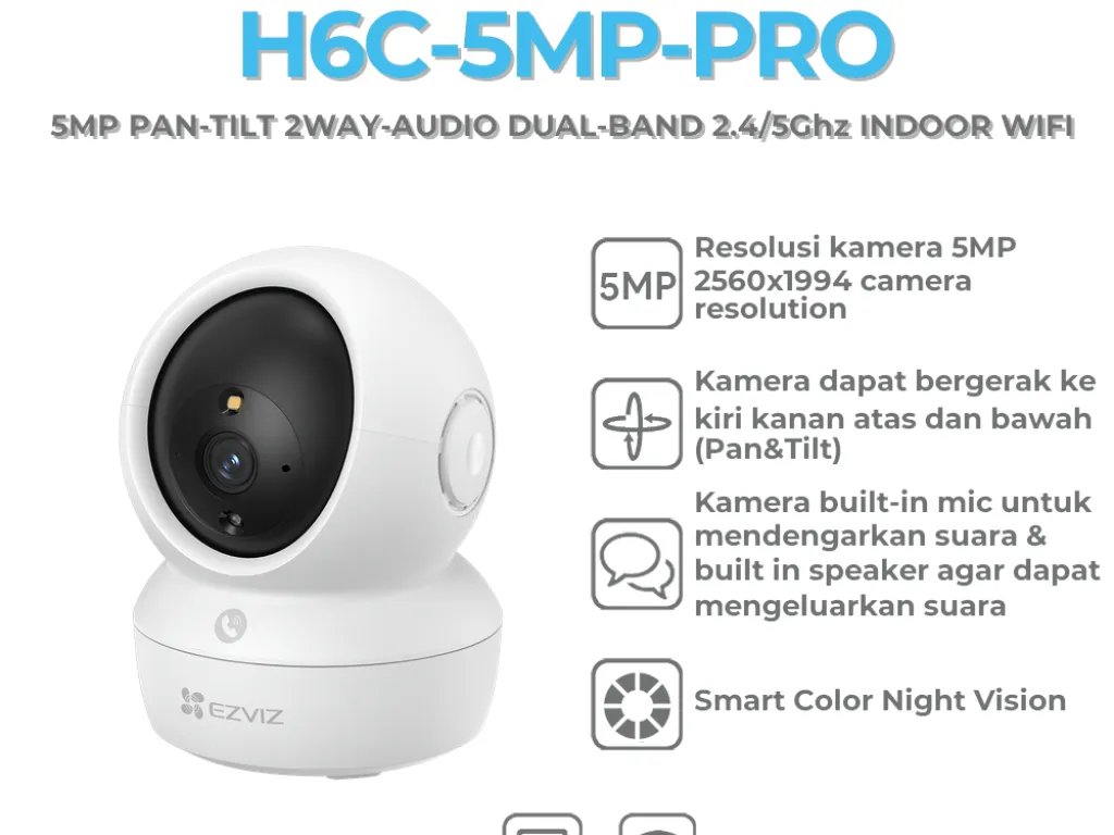EZVIZ H6C PRO 3MP - Smart Color Night Vision Pan & Tilt Two Way Audio | iklanova.com