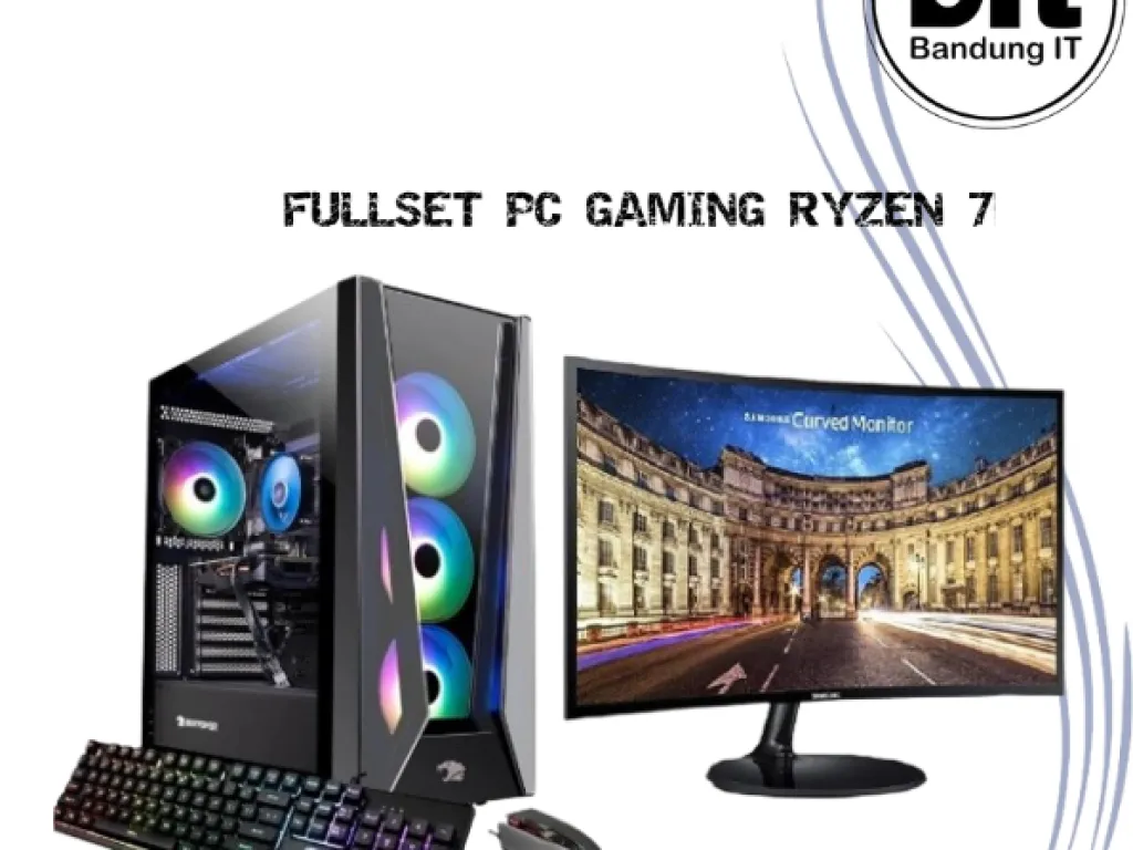 FULLSET PC GAMING RYZEN 7 5700G I 16GB I 256GB NVME I Monitor LED 27" | iklanova.com