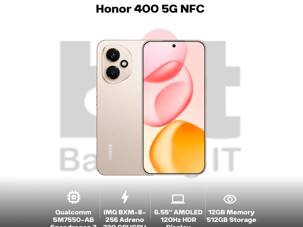 Honor 400 5G NFC 12GB 512GB 6.55" AMOLED 120Hz HDR 200MP Dual Camera Android 15 Garansi Resmi | iklanova.com