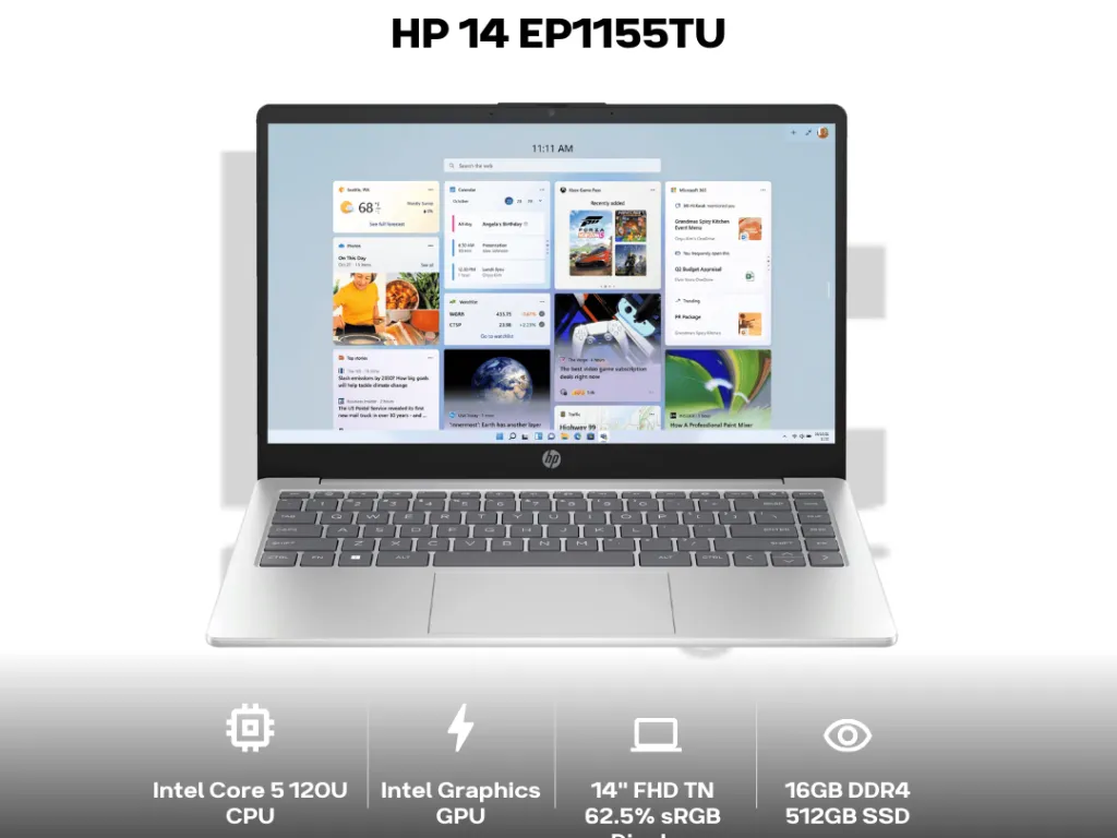 HP 14 Core 5 120U 16GB 512GB 14" FHD TN 62.5% sRGB | iklanova.com