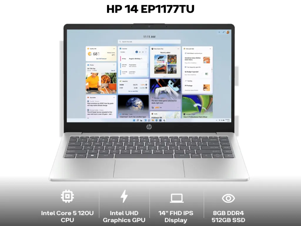 HP 14 EP1177TU Core 5 120U 8GB 512GB 14" FHD IPS anti-glare 62.5% sRGB Backlit Key | iklanova.com