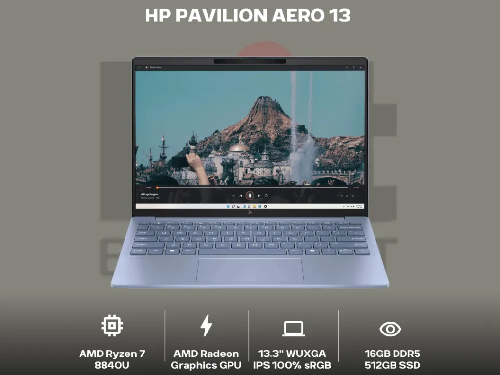 HP Pavilion Aero 13 AMD Ryzen 5 8640U 16GB 512GB 13.3" 2K IPS 100 sRGB | iklanova.com
