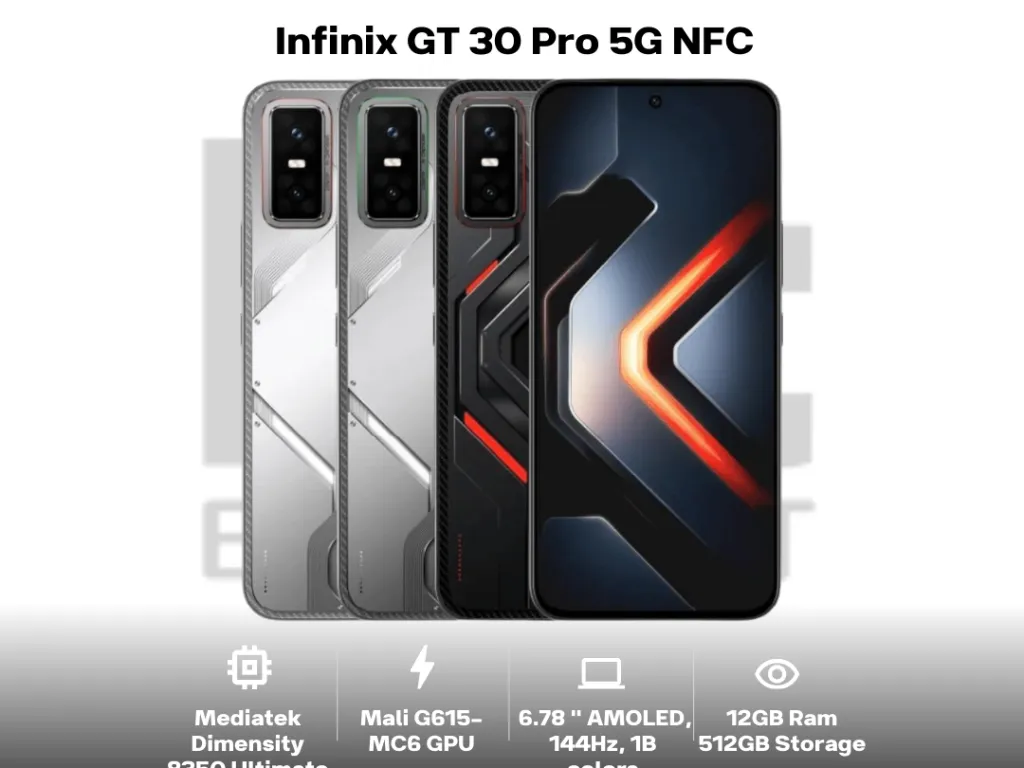 Infinix GT 30 Pro 5G NFC 12/512Gb 6.78" AMOLED 144Hz IP64 108MP Dual Main Camera Garansi Resmi | iklanova.com