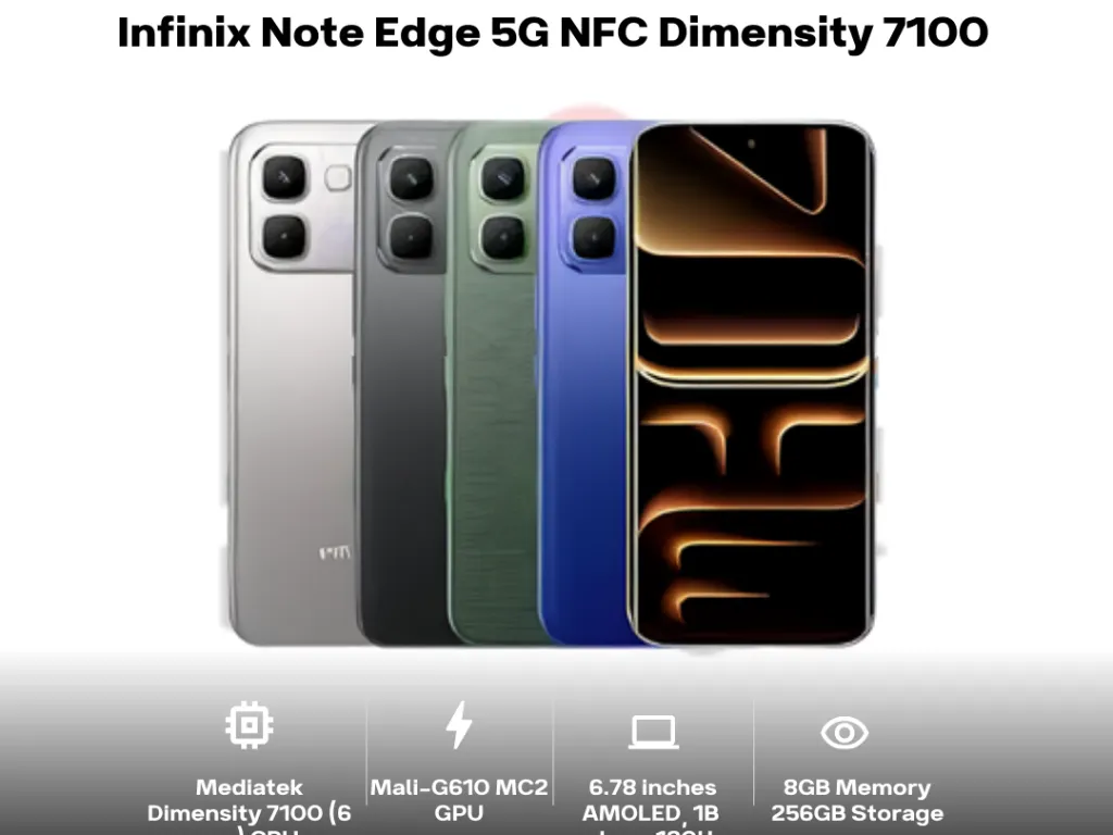 Infinix Note Edge 5G NFC Dimensity 7100 8GB 256GB 6.78 Inch AMOLED 144Hz 3D Curved 50MP Dual Main Camera Garansi Indonesia | iklanova.com