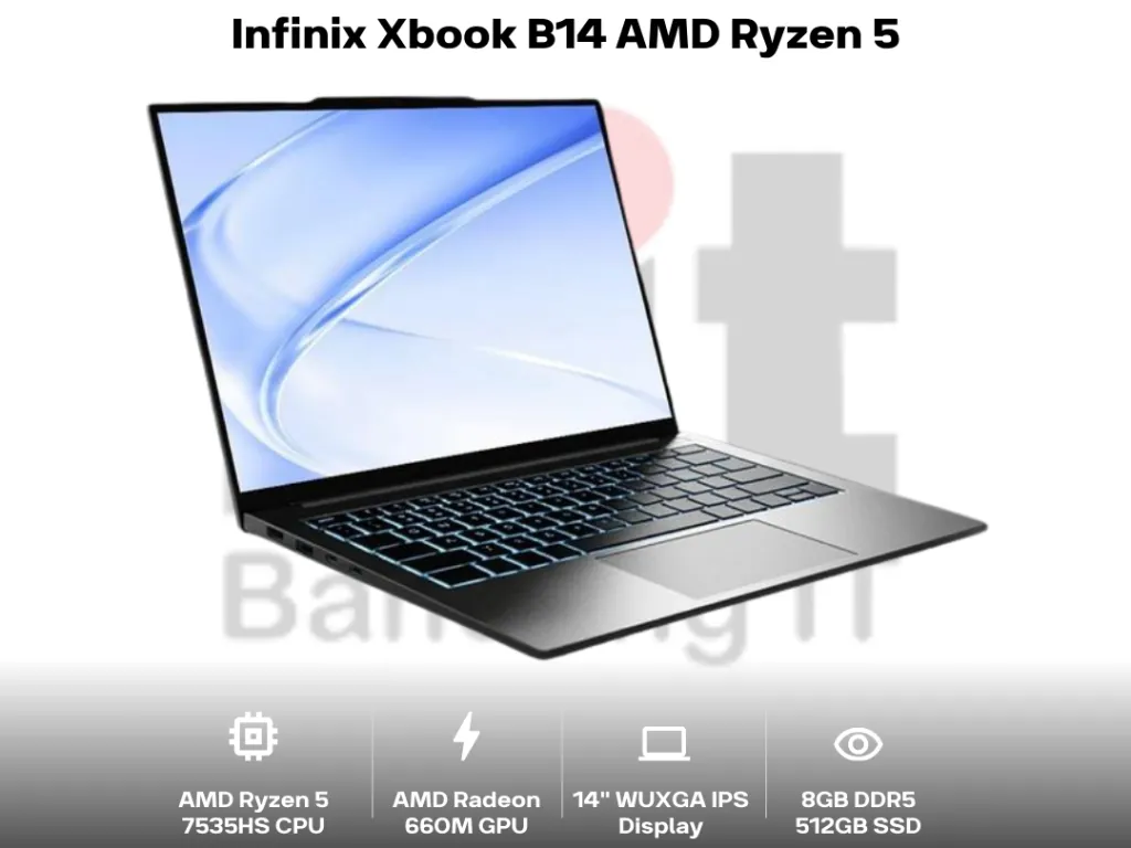 Infinix Xbook B14 AMD Ryzen 5 7535HS 8GB/16GB 512GB 14" WUXGA IPS | iklanova.com