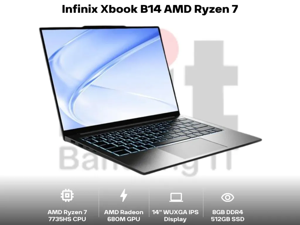Infinix Xbook B14 AMD Ryzen 7 7735HS 8GB 512GB 14" WUXGA IPS | iklanova.com