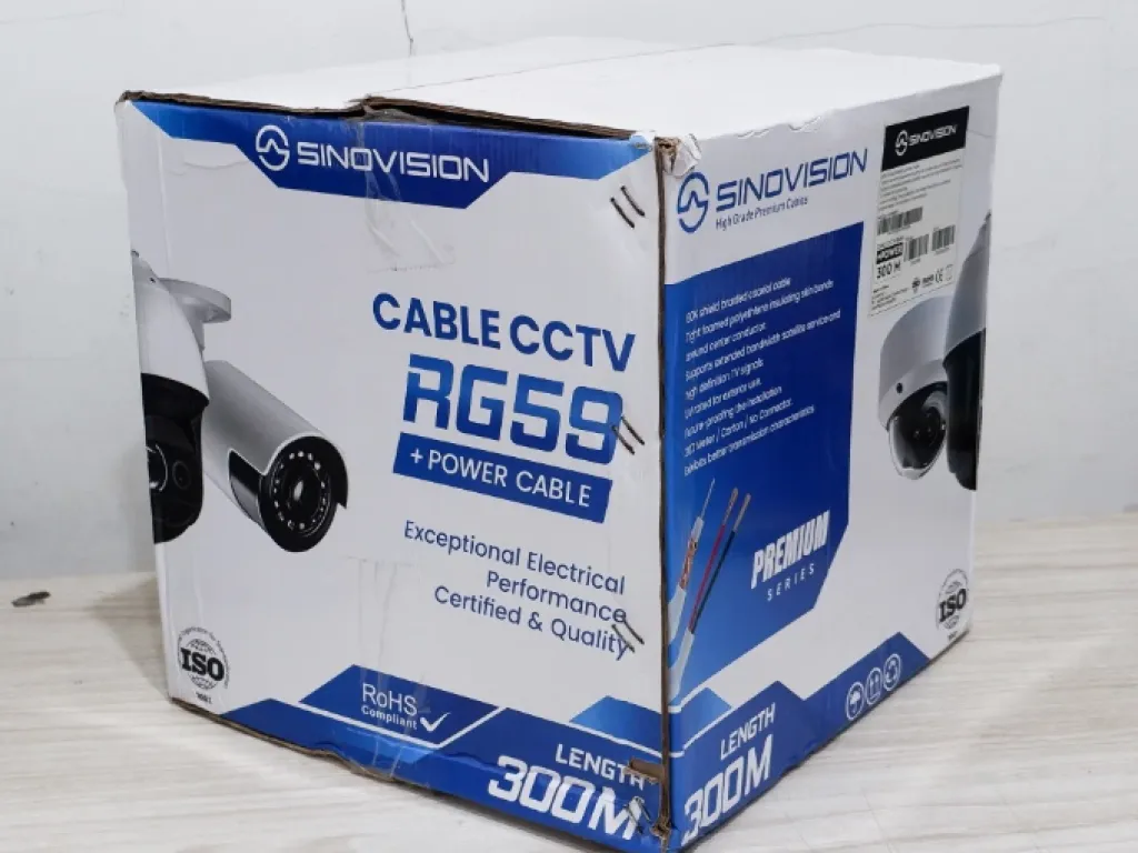 Kabel CCTV RG59 POWER 50M Sinovision Made in Taiwan Super Premium QC | iklanova.com