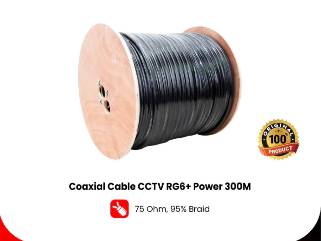 KABEL CCTV STARCOM COAXIAL RG6+POWER 300M HITAM ORIGINAL | iklanova.com