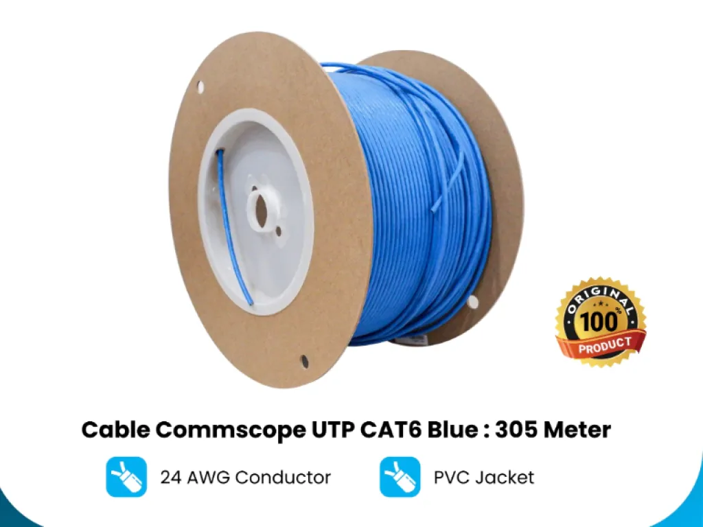 Kabel Commscope CAT6 Original (1000Feet) 305Meter Blue | iklanova.com
