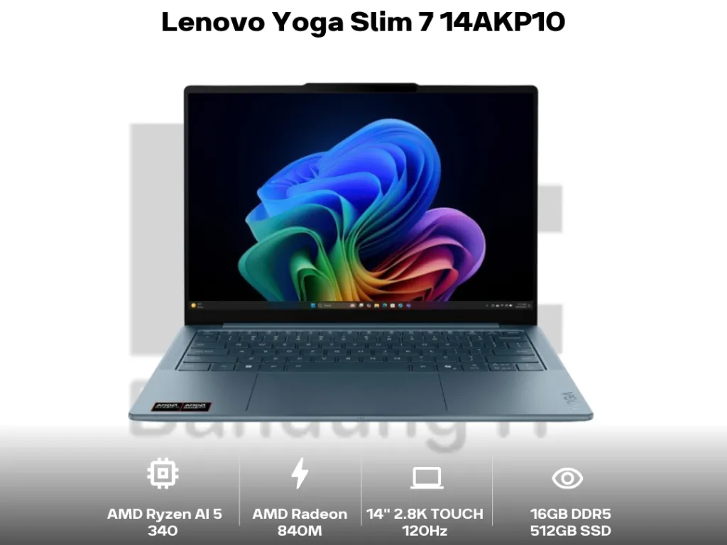 Lenovo Yoga Slim 7 14AKP10 Ryzen AI 5 340 16GB 512GB 14" 2.8K OLED 120Hz Touchscreen 100 DCI-P3 | iklanova.com