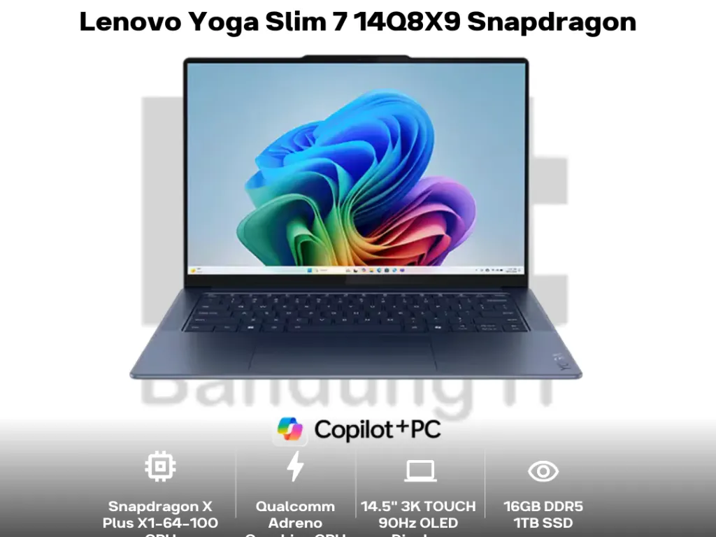 Lenovo Yoga Slim 7 14Q8X9 Snapdragon X Plus X1-64-100 16GB 1TB 14.5" 3K OLED 90Hz Touchscreen 100 DCI-P3 | iklanova.com