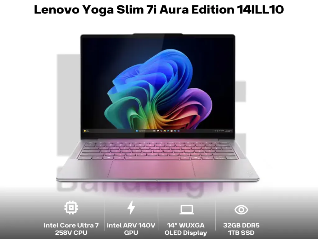 Lenovo Yoga Slim 7i Aura Edition 14ILL10 Core Ultra 7 258V 32GB 1TB 14 Inch WUXGA OLED 100% DCI-P3 Intel EVO | iklanova.com