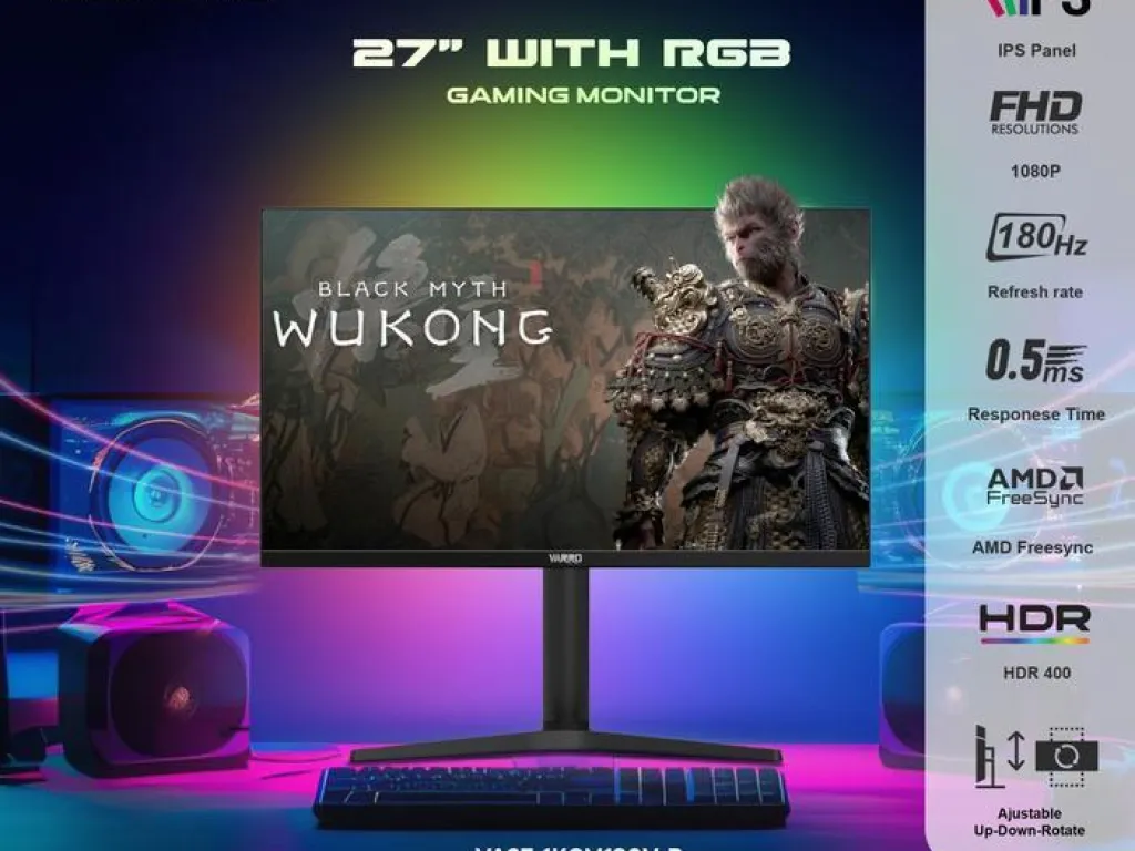 MONITOR GAMING VARRO 27" INCH VA27-1KGM180V-B IPS FHD 180Hz | iklanova.com