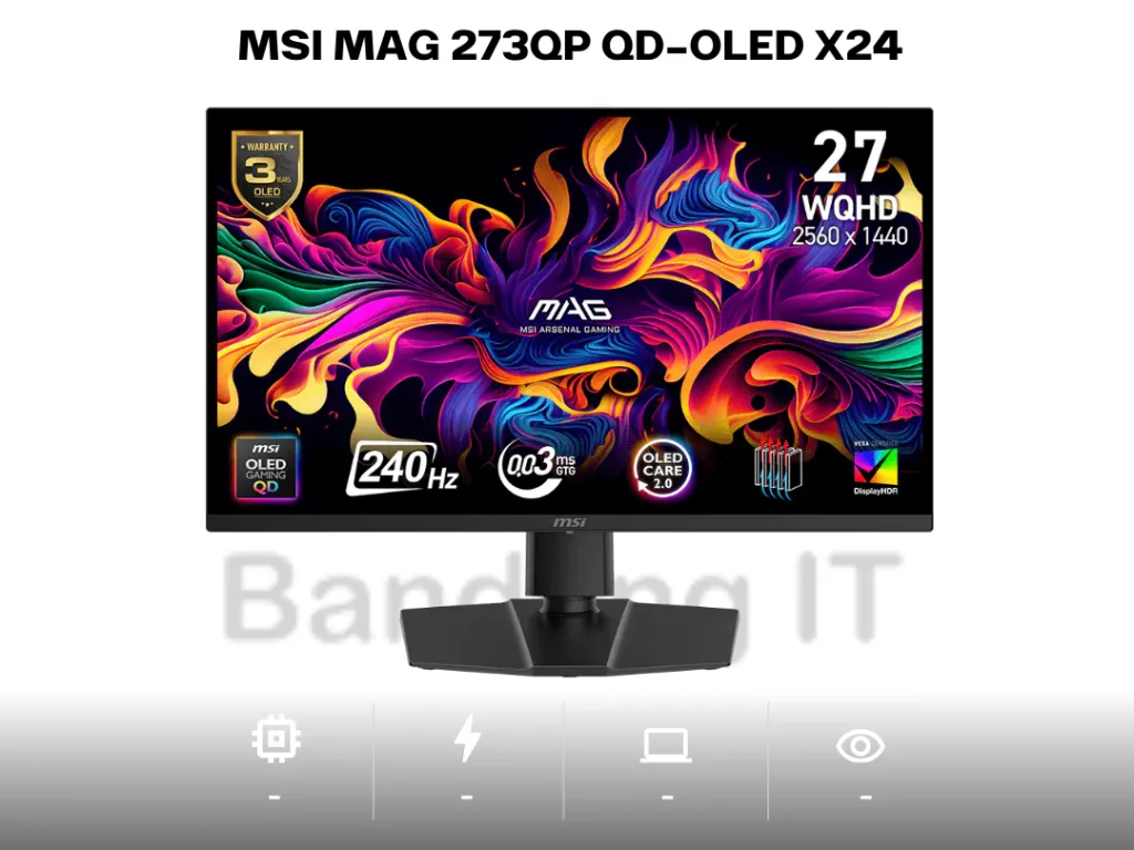 Monitor MSI MAG 273QP 27" QD-OLED X24 QHD OLED 240Hz Gaming Monitor MSI MAG273QP | iklanova.com