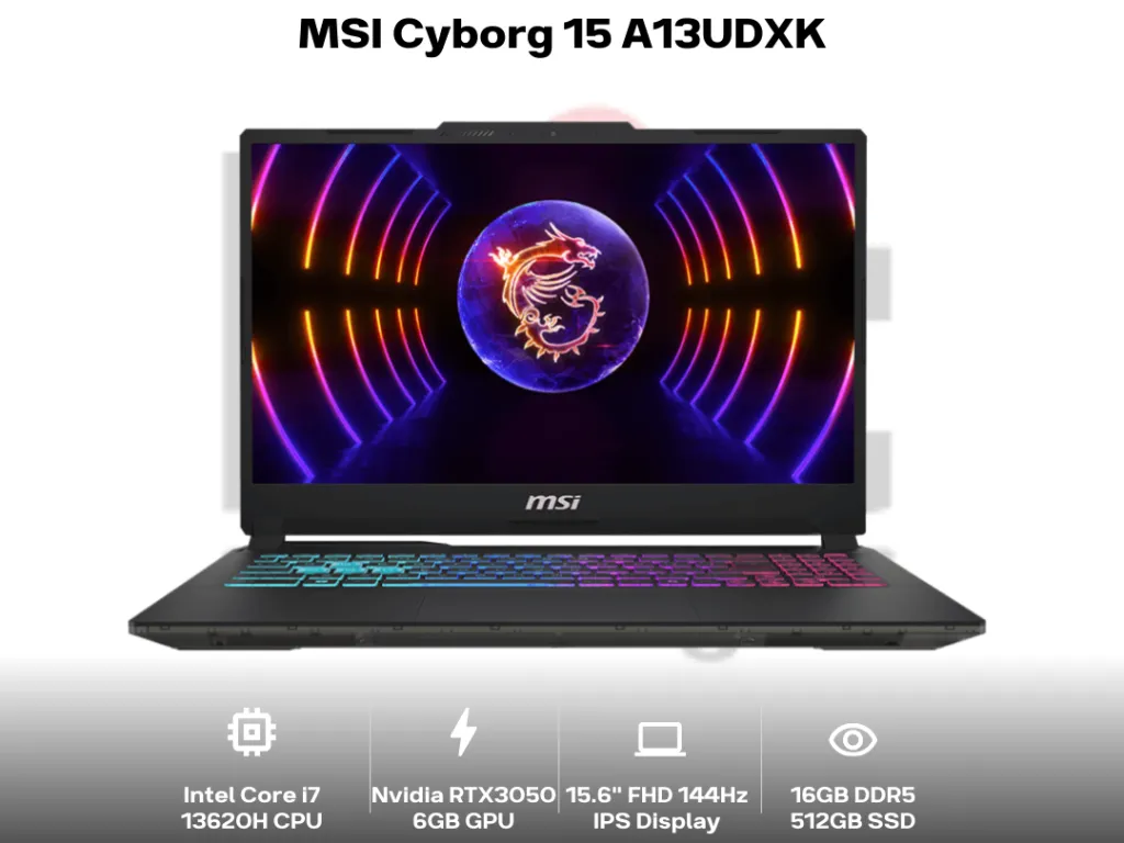 MSI Cyborg 15 A13UDXK i7 13620H RTX3050 16GB 512GB 15.6" FHD IPS 144Hz | iklanova.com