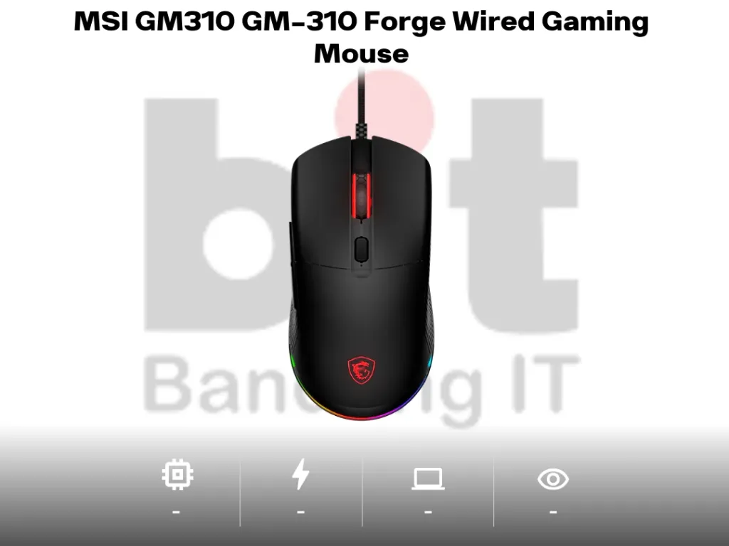 MSI GM310 GM-310 Forge Wired Gaming Mouse RGB 7200 DPI | iklanova.com