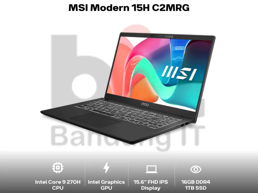 MSI Modern 15H C2MRG Core 9 270H 16GB 1TB 15.6" FHD IPS Backlit Keyboard with Copilot Key HD Cam 3DNR | iklanova.com