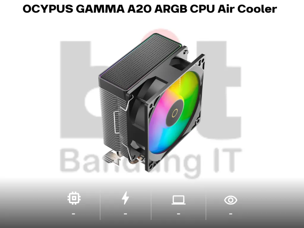 OCYPUS GAMMA A20 ARGB CPU Air Cooler Dual Heat Pipes 92mm Fan - HITAM | iklanova.com
