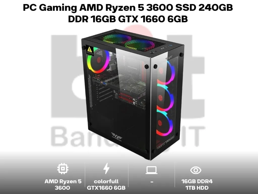 PC Gaming AMD Ryzen 5 3600 SSD 240GB DDR 16GB GTX 1660 6GB | iklanova.com