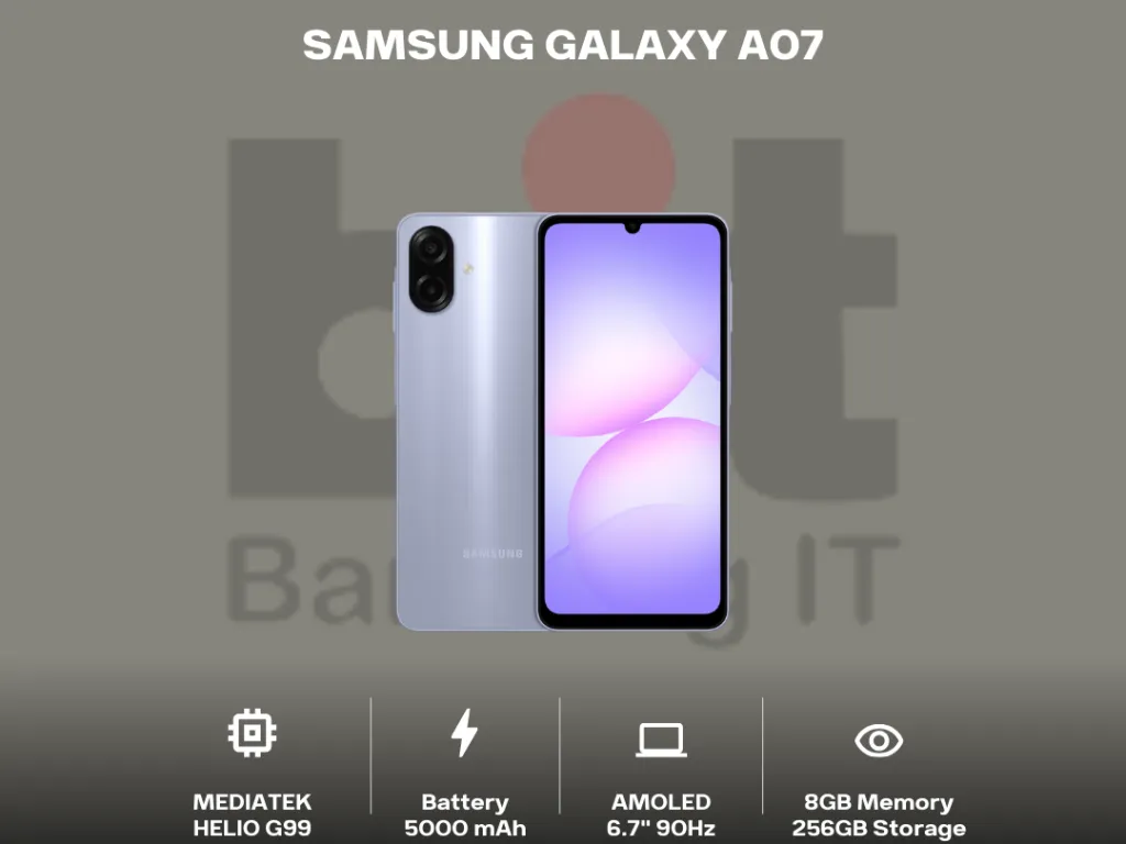 SAMSUNG GALAXY A07 8GB/256GB 6.7'' PLS 90HZ GARANSI RESMI INDONESIA | iklanova.com