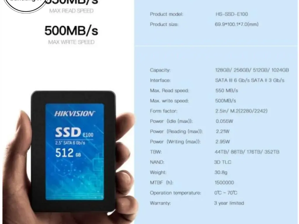 SSD HIKVISION E100 512GB SATA | iklanova.com